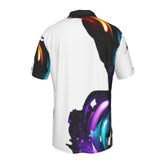 All-Over Print Men’s Lapel Zip Short Sleeve POLO